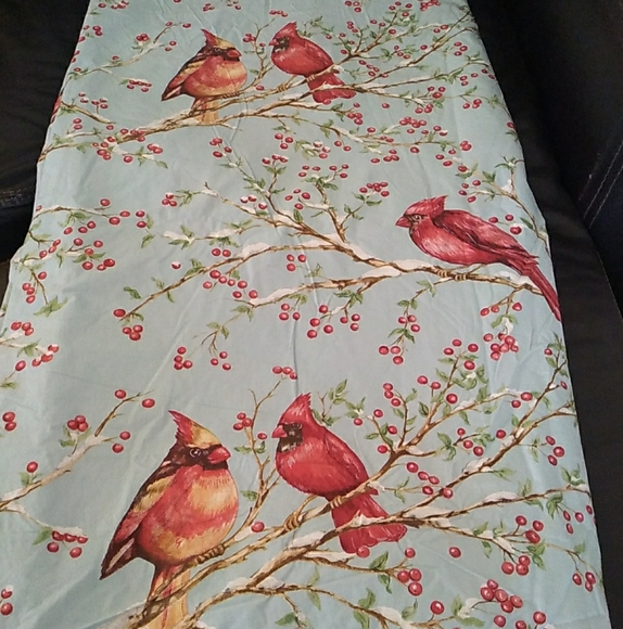 Pottery Barn Blue Duvet Cover with Red Cardinals Birds Size Full / Queen